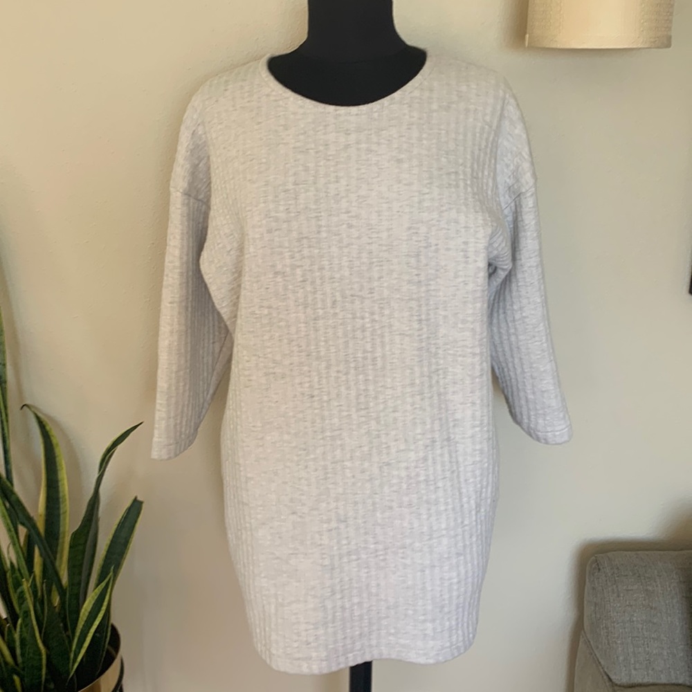 Petite Bateau womens quilted tunic fall sweatshirt dress